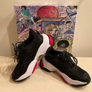Jeffrey Cambell Lo Fi Black Combo Red White
